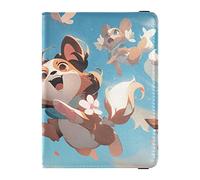 Carino Happy Puppies - Porta passaporto e carte di vaccino, portafoglio per passaporto da viaggio, porta passaporto in pelle con slot per carte di vaccino, per donne e uomini, Carino Cuccioli Felici