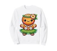 Carino Hawaiano Pan di Zenzero Hula Biscotto Natale Bambini Ragazze Felpa