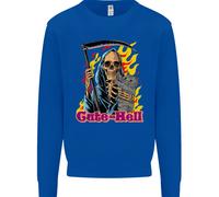 Carino Hell Cat Grim Reaper Skull Halloween Uomo Sweatshirt Jumper