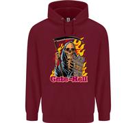 Carino Hell Gatto Grim Reaper Teschio Halloween Bambini Felpa con Cappuccio