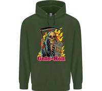 Carino Hell Gatto Grim Reaper Teschio Halloween Bambini Felpa con Cappuccio