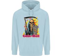 Carino Hell Gatto Grim Reaper Teschio Halloween Bambini Felpa con Cappuccio