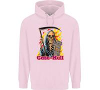 Carino Hell Gatto Grim Reaper Teschio Halloween Bambini Felpa con Cappuccio