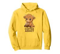 Carino Highland Cow Coffee Addict Iced Coffee Lover Donne Felpa con Cappuccio