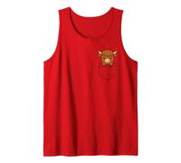 Carino Highland Cow Pocket Pal Funny Baby Highland Cow Farm Canotta