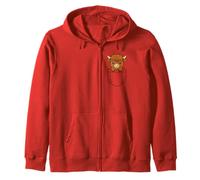 Carino Highland Cow Pocket Pal Funny Baby Highland Cow Farm Felpa con Cappuccio