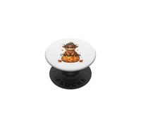 Carino Highland Cow Pumpkin Halloween Beanie PopSockets PopGrip Adesivo