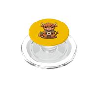 Carino Highland Mucca Bere Caffè Divertente Animale Amanti del Caffè PopSockets PopGrip per MagSafe