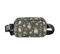 Carino Himalayan Cats Bianco Elegante Marsupio Borsa a Tracolla per Donne Uomini Adolescenti Impermeabile Cintura Borsa per Ciclismo Escursionismo, Simpatici cani Staffordshire Bull Terrier verde