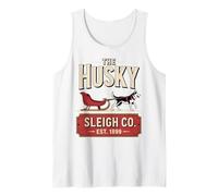 Carino Husky Slitta Classico Natale Vintage Siberian Husky Canotta