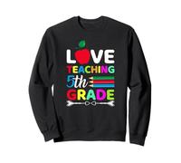 Carino I Love Teaching 5th Grade Quinta Elementare Miglior Insegnante Felpa