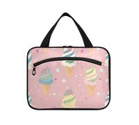 Carino Ice Cream Hanging Travel Toiletry Bag per con gancio, Designer Borsa multifunzionale per il trucco per gli elementi essenziali per le donne Viaggio bolso de maquillaje para Mujer L