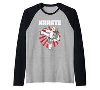 Carino Il Bradipo Karateka Maglia con Maniche Raglan