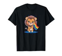 Carino Il Cucciolo Di Leone Bandiera Arcobaleno Lgbtq Maglietta