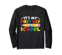 Carino Il Mio Primo Giorno di Scuola - Ritorno a Scuola Insegnanti Bambini Maglia a Manica