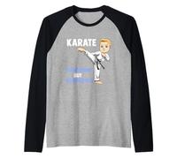 Carino Il Ragazzo del Karate - Karateka Kid Maglia con Maniche Raglan