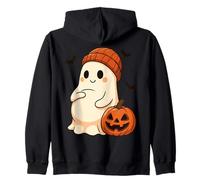 Carino Incinta Fantasma con Zucca e Beanie Halloween Mom Felpa con Cappuccio