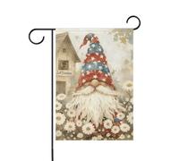 Carino Independence Day Gnome primavera bandiere all'aperto banner per la decorazione del portico 12x18 double sided
