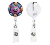 Carino infermieristica bobina retrattile infermiera porta badge con clip a coccodrillo cartone animato mostro colorato nome badge clip per ufficio medico infermiera