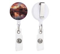 Carino infermieristica bobina retrattile infermiera porta badge con clip a coccodrillo Roma tramonto ID badge clip per ufficio medico infermiera