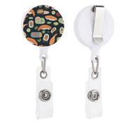 Carino infermieristico bobina retrattile infermiera porta badge con clip a coccodrillo modello cibo sushi modello ID badge clip per ufficio medico infermiera