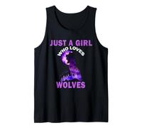 Carino Just A Girl Who Loves lupi animali Donne e ragazze Canotta