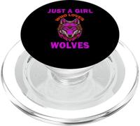 Carino Just A Girl Who Loves lupi animali Donne e ragazze PopSockets PopGrip per MagSafe