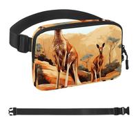 Carino Kangaroo-1673 Marsupio per uomini e donne, marsupio con tracolla regolabile, alla moda, borsa a tracolla ovunque, per viaggi all'aperto, corsa, escursionismo, Multicolore 03, 1.5x9.0x5.9in