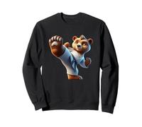 Carino Karate Bear Kicking Fun Felpa
