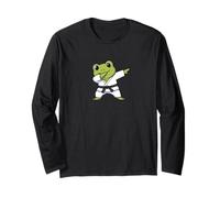 Carino Karate Frog Chibi Dabbing Arti Marziali Design Maglia a Manica