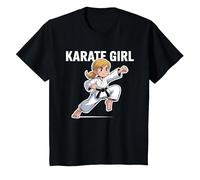 Carino Karate Kid - Ragazza Arti Marziali Maglietta, Bambini, Nero, 3 Anni