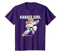 Carino Karate Kid - Ragazza Arti Marziali Maglietta, Bambini, Viola, 2 Anni