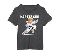 Carino Karate Kid - Ragazza Arti Marziali Maglietta, Donna Plus-Size, Grigio Scuro, 1X