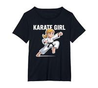 Carino Karate Kid - Ragazza Arti Marziali Maglietta, Donna Plus-Size, Nero, 4X