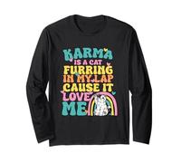 Carino Karma è Un Gatto Furring nel Mio Giro perché Mi AMA Maglia a Manica