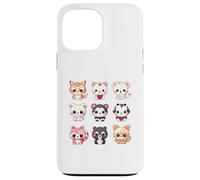 Carino Kawaii Animali Set Chibi Anime Multiplo Amante degli Animali Custodia per iPhone 13 Pro Max