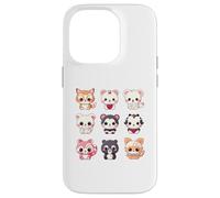 Carino Kawaii Animali Set Chibi Anime Multiplo Amante degli Animali Custodia per iPhone 14 Pro