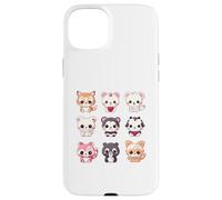 Carino Kawaii Animali Set Chibi Anime Multiplo Amante degli Animali Custodia per iPhone 15 Plus