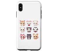 Carino Kawaii Animali Set Chibi Anime Multiplo Amante degli Animali Custodia per iPhone XS Max