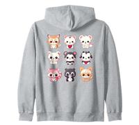 Carino Kawaii Animali Set Chibi Anime Multiplo Amante degli Animali Felpa con Cappuccio