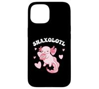Carino Kawaii Axolotl mangia snack Custodia per iPhone 15