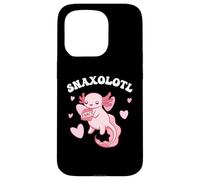Carino Kawaii Axolotl mangia snack Custodia per iPhone 15 Pro