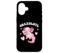 Carino Kawaii Axolotl mangia snack Custodia per iPhone 16