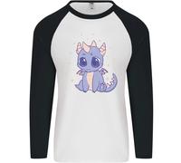 Carino Kawaii Baby Dragon Uomo L/S Maglietta Baseball