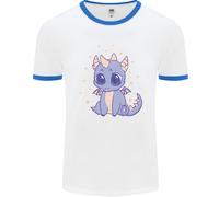 Carino Kawaii Baby Dragon Uomo Ringer T-Shirt