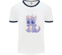 Carino Kawaii Baby Dragon Uomo Ringer T-Shirt