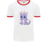 Carino Kawaii Baby Dragon Uomo Ringer T-Shirt