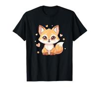 Carino Kawaii Baby Fox con Cuori E Stelle Maglietta