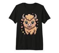 Carino Kawaii Bison Cartoon per i Bambini Maglietta Premium