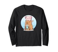 Carino Kawaii Bubble Tea Axolotl Capybara Maglia a Manica